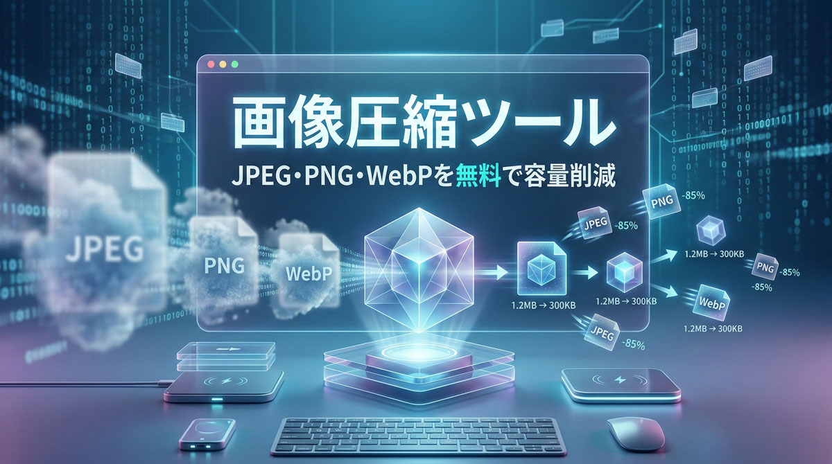 画像圧縮ツール｜JPEG・PNG・WebPを無料で容量削減