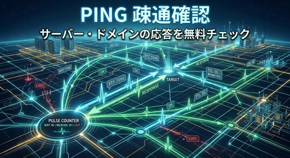 Ping疎通確認ツール｜サーバー・ドメインの応答を無料チェック
